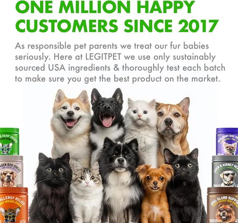 LEGITPET Calming Cat Treats for Anxiety & Stress – Daily Crunchy Chews for Cats with L-Theanine & L-Tryptophan – Supports Calm Behavior & Balanced Mood – Chicken Flavor, 500 Chews in Kuwait