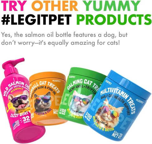 LEGITPET Calming Cat Treats for Anxiety & Stress – Daily Crunchy Chews for Cats with L-Theanine & L-Tryptophan – Supports Calm Behavior & Balanced Mood – Chicken Flavor, 500 Chews in Kuwait