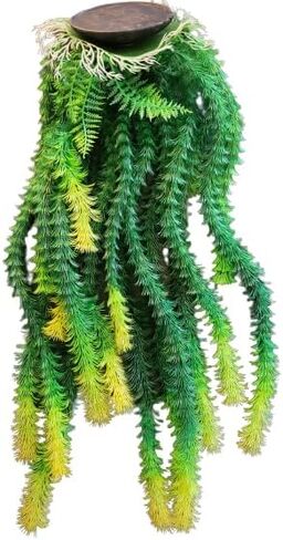 Jumbo Dark Green Aquarium Pond Artificial Plant Stands Over 3 Feet (100cm) Tall with Heavy Base Bushy Foliage, Extra Long Plastic Seaweed Aquascaping Decoration in Kuwait