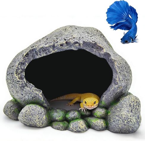 Aquarium Decorations - Artificial Rocks for Betta Fish and Cichlid Hiding Spots, Reptile Rock Bathing Platforms, Lizard Nests in Kuwait