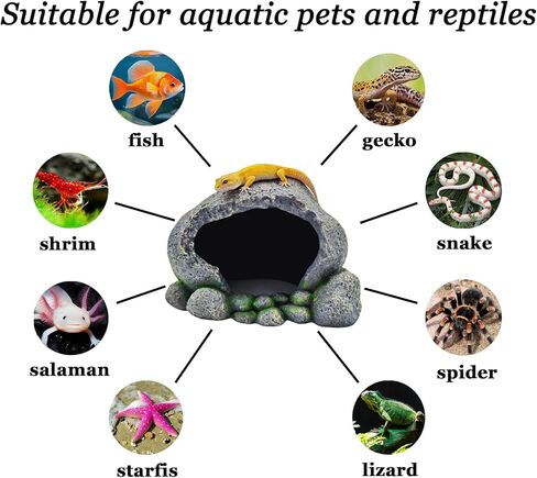 Aquarium Decorations - Artificial Rocks for Betta Fish and Cichlid Hiding Spots, Reptile Rock Bathing Platforms, Lizard Nests in Kuwait