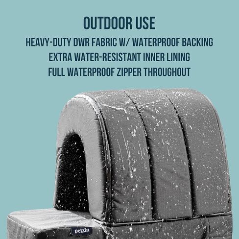 PELZIN Orthopedic Dog Bed House - Outdoor Waterproof Dog Tent with Washable Removable Cover - Durable Indoor Pet Cave Bed for Small Breeds & Fits 24-Inch Crate - 23"x16", Charcoal in Kuwait