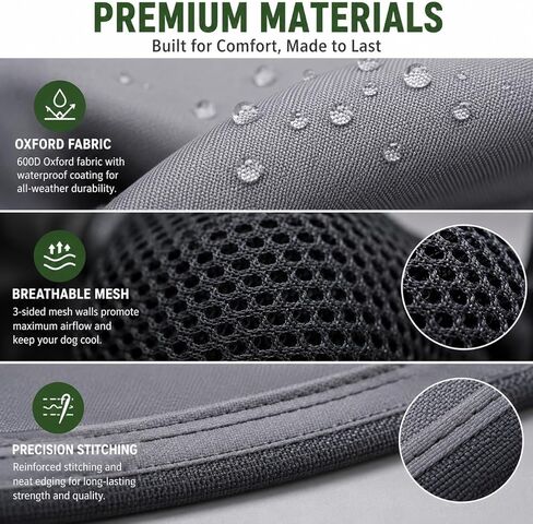 Extra Large Dog Shade Shelter Canopy with UV Protection, Big Dog House Outside, Outdoor Dog Tent with Three-Sided Breathable Mesh Windows, Gray Sun Rain Cover for Pet Sheep Goat 4'x 4'x 3.3' in Kuwait