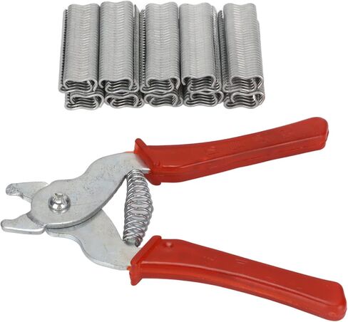 Pet Cage Plier, M Nail Set Red Semi Automatic Metal Plastic Clamp, Ergonomic Non Slip Handle, Suitable for Chicken Rabbit Pet Cages, Industrial Decoration in Kuwait