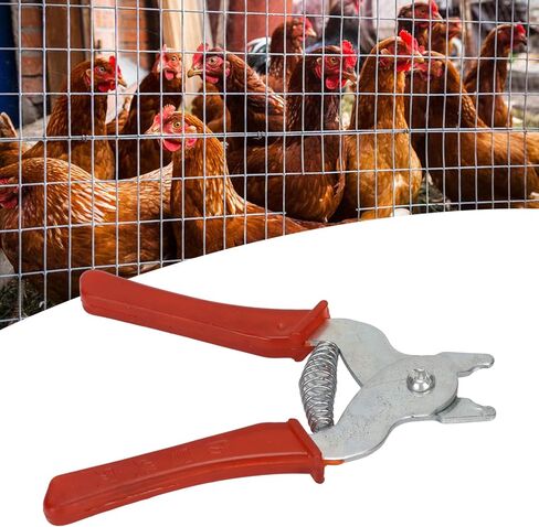 Pet Cage Plier, M Nail Set Red Semi Automatic Metal Plastic Clamp, Ergonomic Non Slip Handle, Suitable for Chicken Rabbit Pet Cages, Industrial Decoration in Kuwait
