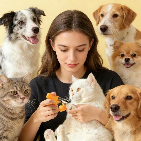 Cat Nail Trimmer, Ergonomic Anti-Splitting Cutter, Small Dog Toenail Clippers Trimmer, for Puppy Small Medium Large Animal Hamster Bunny Home Indoor Travel Bathing in Kuwait