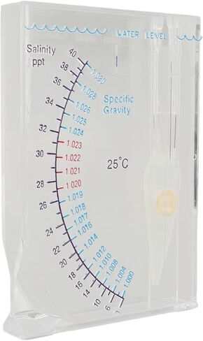 Drfeify Plastic Aquarium Hydrometer Durable Accurate Tester for Fish Tank Salinity Testing Transparent 4.7 X 3.3 X 0.6in for Aquarists in Kuwait