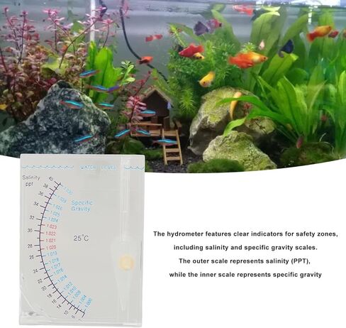 Drfeify Plastic Aquarium Hydrometer Durable Accurate Tester for Fish Tank Salinity Testing Transparent 4.7 X 3.3 X 0.6in for Aquarists in Kuwait