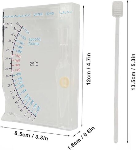 Drfeify Plastic Aquarium Hydrometer Durable Accurate Tester for Fish Tank Salinity Testing Transparent 4.7 X 3.3 X 0.6in for Aquarists in Kuwait