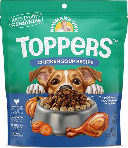 Newman's Own Meaty Mixed Grill Dry Dog Food Topper, 16 oz Pouch — Grain Free Meal Mixer for Picky Eaters, Wholesome Quality Ingredients, No Corn Wheat or Soy, Made in USA in Kuwait
