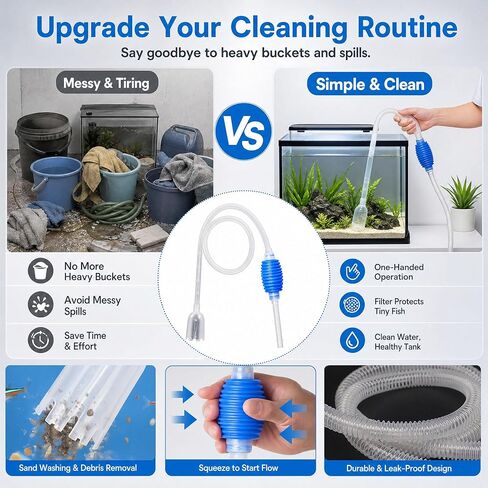 1 Easy-to-use Aquarium Siphon for Quick Water Changes and Gravel Cleaning in Kuwait