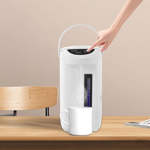 غلاية مياه كهربائية وسخان 4L/4.2Qt 304 من الفولاذ المقاوم للصدأ موزع مياه ساخن تسخين فوري تلقائي/يدوي كونترتوب للشاي والقهوة - أبيض in Kuwait