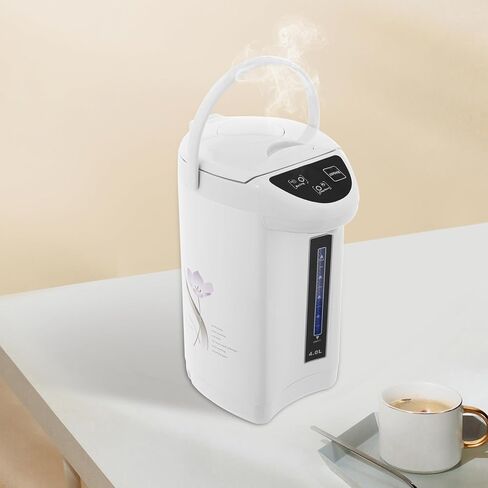 غلاية مياه كهربائية وسخان 4L/4.2Qt 304 من الفولاذ المقاوم للصدأ موزع مياه ساخن تسخين فوري تلقائي/يدوي كونترتوب للشاي والقهوة - أبيض in Kuwait