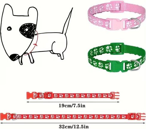 18 Pack Pet ID Collars, Adjustable Soft Nylon Neck Bands, Multi-Color Identification Collars for Small Sized Household Pets in Kuwait