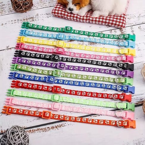 18 Pack Pet ID Collars, Adjustable Soft Nylon Neck Bands, Multi-Color Identification Collars for Small Sized Household Pets in Kuwait