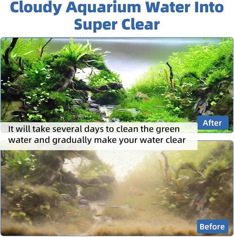 hygger 9W Aquarium U-V Light with Timer, 360° Protective Shield Clean Light for Crystal Clear Green Water, Submersible Fish Tank Cleaner for 60–100 Gallon Freshwater & Saltwater Aquariums in Saudi Arabia