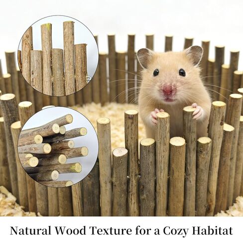 Bendable Hamster Bridge with Cage Platform, Approx. 12 in Wooden Fence for Hamster Cage Accessories, Flexible Pine Ladder Divider for Syrian Dwarf Hamster, Gerbil, Rat & Mouse in Kuwait