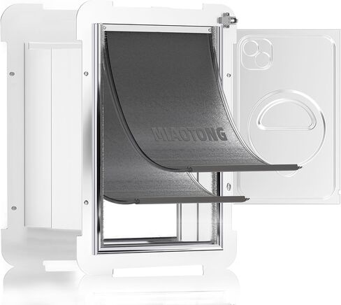 3-Flap Never Rust Extra Large Dog Door for Doors with Sliding Lock Panel, Steel Frame and Telescoping Tunnel Pet Door, Extreme Weather Durable Doggy Door （Pets Up to 220 Lb） in Kuwait