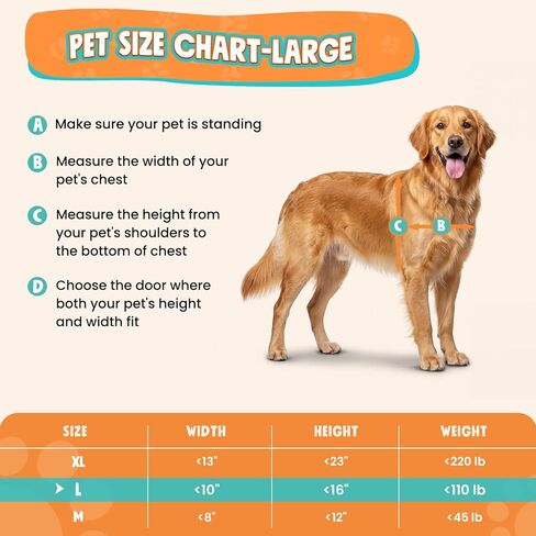 3-Flap Dog Door for Wall, All Aluminum Large Doggy Door for Wall, Heavy Duty Pet Door with Dual Locks, Extreme Weather Doggie Door for Interior Exterior Wall, Pets Up to 110LB in Saudi Arabia