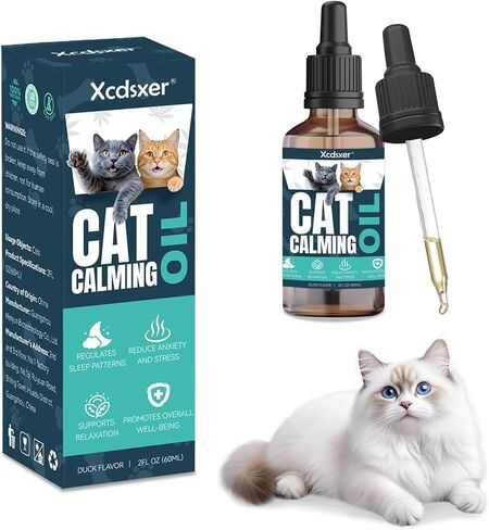 Cat Anxiety Relief Drops - Natural Stress Relief for Anxious Cats, Soothes Loud Noise & Separation Anxiety, Promotes Deep Sleep, Safe for All Breeds & Ages in Kuwait