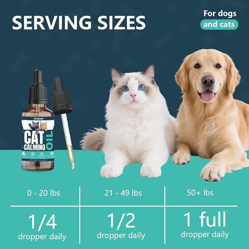 Cat Anxiety Relief Drops - Natural Stress Relief for Anxious Cats, Soothes Loud Noise & Separation Anxiety, Promotes Deep Sleep, Safe for All Breeds & Ages in Kuwait