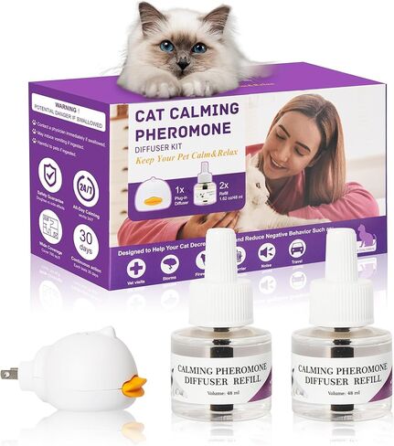 Cat Calming Diffuser Advanced Cat Pheromones Calming Diffuser, Enhanced Calming Pheromone Diffuser, 60 Day Starter Kit (48 mL*2pcs) in Kuwait