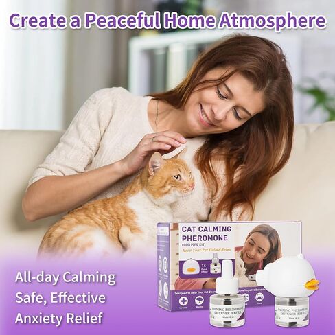 Cat Calming Diffuser Advanced Cat Pheromones Calming Diffuser, Enhanced Calming Pheromone Diffuser, 60 Day Starter Kit (48 mL*2pcs) in Kuwait