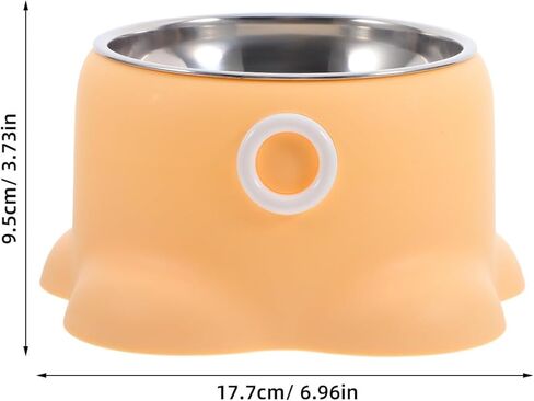 DOITOOL Non-tip Stainless Steel Pet Bowl Octopus Shape Spill-Proof Cat Feeding Dish for Indoor Outdoor Use Portable Puppy Food Tray in Lemon Yellow in Kuwait