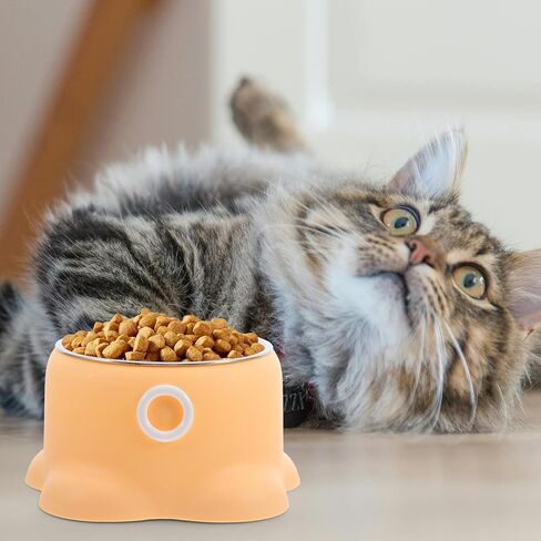 DOITOOL Non-tip Stainless Steel Pet Bowl Octopus Shape Spill-Proof Cat Feeding Dish for Indoor Outdoor Use Portable Puppy Food Tray in Lemon Yellow in Kuwait
