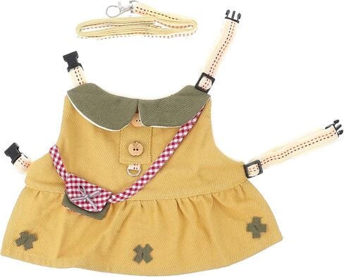 Luxshiny Small Pet Vest Leash Adjustable Harness for Rabbits Hamsters Guinea Pigs Lightweight Breathable Outdoor Walking Strap S Size Light Coffee in Kuwait