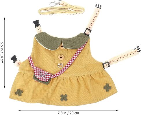 Luxshiny Small Pet Vest Leash Adjustable Harness for Rabbits Hamsters Guinea Pigs Lightweight Breathable Outdoor Walking Strap S Size Light Coffee in Kuwait