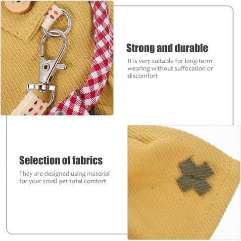Luxshiny Small Pet Vest Leash Adjustable Harness for Rabbits Hamsters Guinea Pigs Lightweight Breathable Outdoor Walking Strap S Size Light Coffee in Kuwait