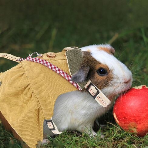 Luxshiny Small Pet Vest Leash Adjustable Harness for Rabbits Hamsters Guinea Pigs Lightweight Breathable Outdoor Walking Strap S Size Light Coffee in Kuwait