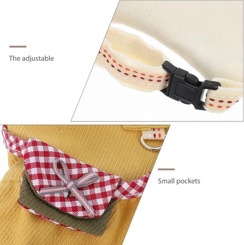 Luxshiny Small Pet Vest Leash Adjustable Harness for Rabbits Hamsters Guinea Pigs Lightweight Breathable Outdoor Walking Strap S Size Light Coffee in Kuwait