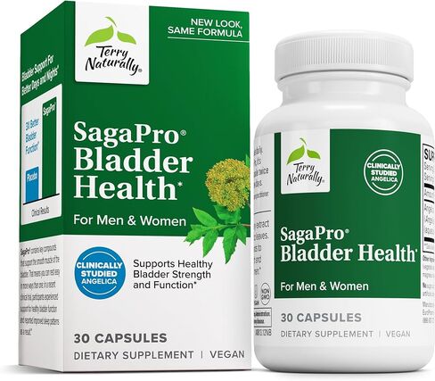 Terry Naturally SagaPro Bladder Health - 60 كبسولة، عبوة من 2-100 مجم أنجليكا أركانجيليكا - قوة المثانة ودعم وظائفها للرجال والنساء - غير معدلة وراثيًا، خالية من الغلوتين - 120 وجبة إجمالية in Saudi Arabia