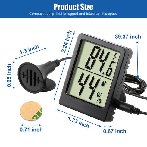 مقياس حرارة الزواحف الرطوبة LCD ميزان الحرارة الرقمي تررم ومقياس الرطوبة 2 في 1 مراقب درجة الحرارة والرطوبة لملحقات خزان ثعبان الزواحف صندوق تربية الحيوانات الأليفة التنين الملتحي in Kuwait