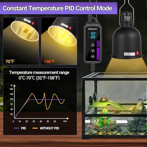 repti حديقة الحيوان ترموستات يعتم الزواحف، وحدة تحكم في درجة الحرارة pid مع شاشة رقمية led، ترموستات الزواحف لمصباح الحرارة الزواحف وسخانات حصيرة، وظيفة الذاكرة in Kuwait