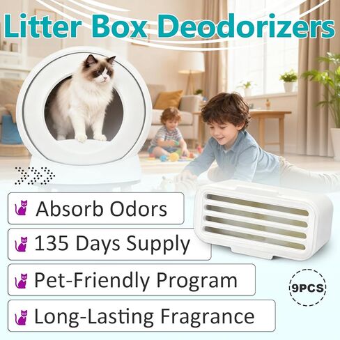9 Pcs Deodorizer Compatible with PetSafe ScoopFree SmartSpin Self-Cleaning Cat Litter Box & HHOLOVE Self-Cleaning Cat Litter Box, Natural Essential Oils, Cat Friendly, Odor Control in Kuwait