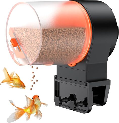Pawfly 100/200 ml Adjustable Fish Feeder for Aquarium Auto Vacation Timer Fish Dispenser for Fish Tank Automatic Fish Food for Pellets Flakes & Strips, Battery Operated (Battery Not Included) in Kuwait