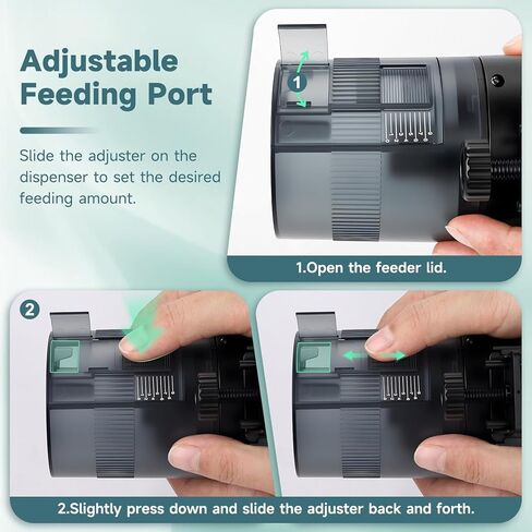 AQQA Automatic Fish Feeder for Aquarium, 200ml Large Capacity Moisture-Proof Fish Feeder Automatic Dispenser with LCD Timer, Battery Operated Auto Fish Feeder for Betta, Turtle, Fish, Koi, Small Tank in Kuwait
