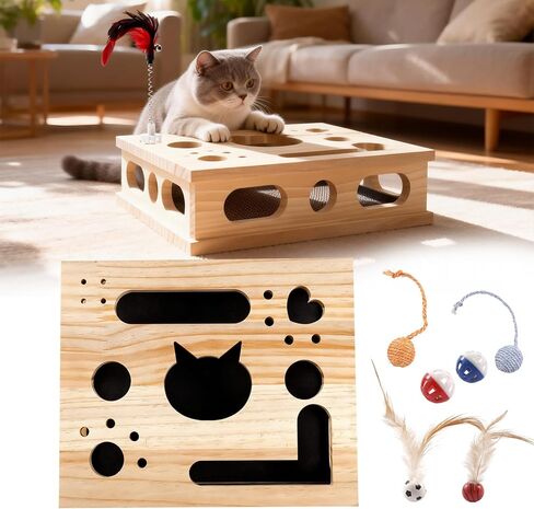 2026 New Model Cat Nail File Enrichment Box Cat Nail File Box with Sandpaper Stress-Free Alternative to Trimming Nails, Cat Toys Interactive for Indoor Cats Nail Scratcher in Kuwait