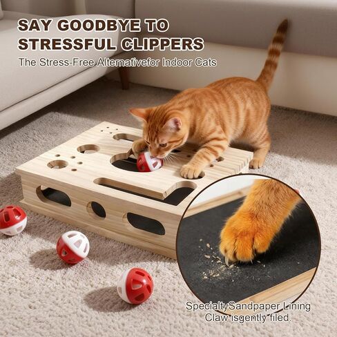2026 New Model Cat Nail File Enrichment Box Cat Nail File Box with Sandpaper Stress-Free Alternative to Trimming Nails, Cat Toys Interactive for Indoor Cats Nail Scratcher in Kuwait