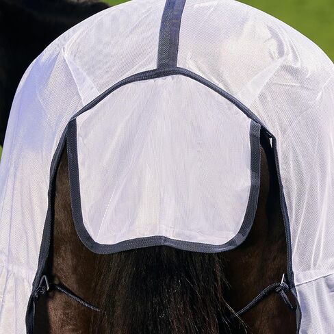 Saxon Mesh with Belly Wrap Fly Sheet, White/Navy, 75" in Kuwait