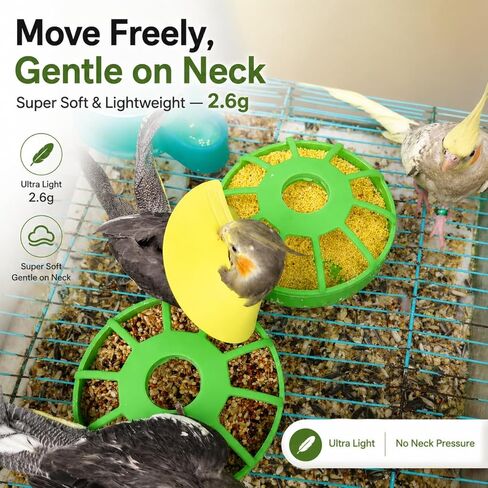 4pcs Bird Cone Collar, Bird Elizabethan Collar for Wound Biting Prevention & Feather Plucking, Protective Recovery Cone for Cockatiel/Conure/Lovebird/Mini Macaw/Caique/Parrots in Kuwait