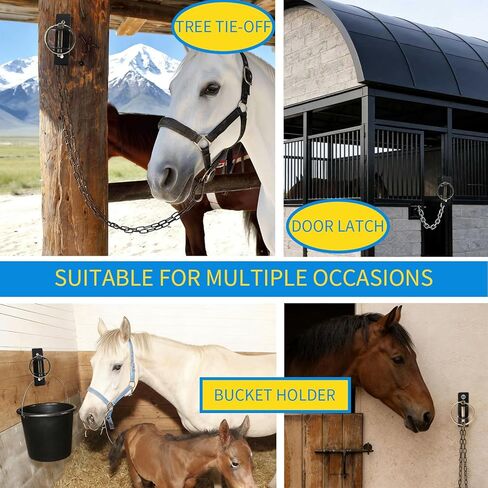 4 Pack Horse Water Bucket Hook with Quick Release Pin, Rust Resistant Heavy Duty Feed Bucket Hanger, Wall Mounted Stall Hook Equestrian Bucket Holder in Kuwait