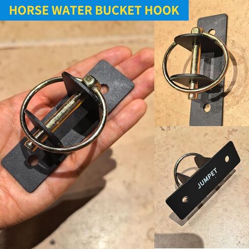 4 Pack Horse Water Bucket Hook with Quick Release Pin, Rust Resistant Heavy Duty Feed Bucket Hanger, Wall Mounted Stall Hook Equestrian Bucket Holder in Kuwait