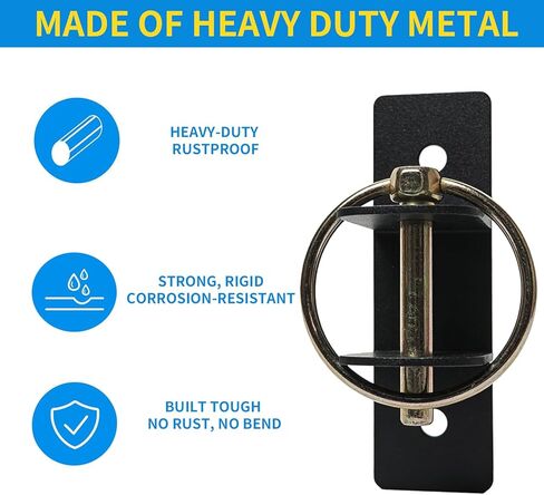 4 Pack Horse Water Bucket Hook with Quick Release Pin, Rust Resistant Heavy Duty Feed Bucket Hanger, Wall Mounted Stall Hook Equestrian Bucket Holder in Kuwait