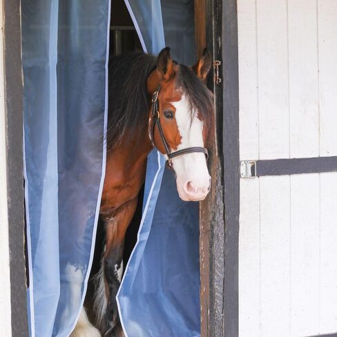 Schneiders Mosquito Mesh Full Stall Door Fly Curtain | Ultimate Horse Stall Protection | 60% UV Protection | Breathable & Durable | Easy Installation | Color Blue in Kuwait