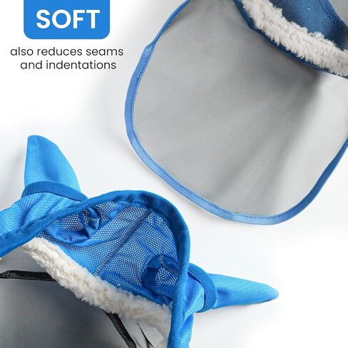 Fly Masks for Horses with Ears and Nose Cover Large Eye Space, Adjustable Horse Fly Mask for Daily UV Protection Breathable Comfort Fit Riding & Competition(Blue, L) in Saudi Arabia