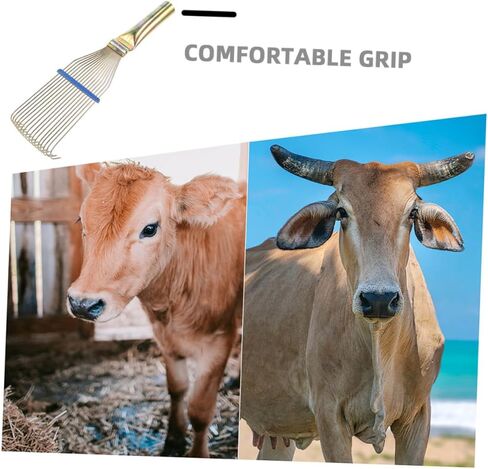 ibasenice 2pcs Livestock Dematting Comb and Wool Rake for Sheep Cattle Horse Grooming with Steel Scratching Brush for Wool Cleaning and Itch Relief in Kuwait